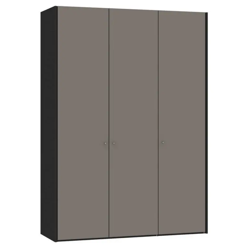Drehtürenschrank in Grau, Schwarz