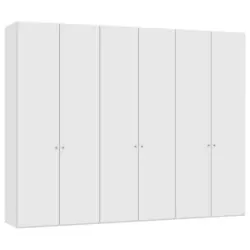 Drehtürenschrank in Weiß, Weiß Hochglanz