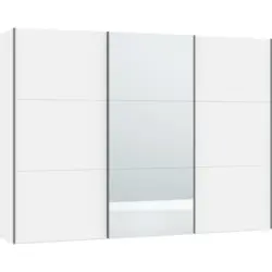 Schwebetürenschrank in Weiß, Weiß Hochglanz