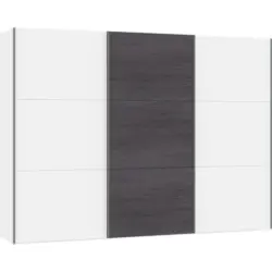 Schwebetürenschrank in Anthrazit, Weiß