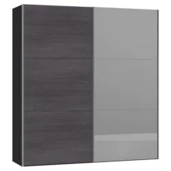 Schwebetürenschrank in Anthrazit, Schwarz