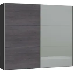 Schwebetürenschrank in Anthrazit, Schwarz