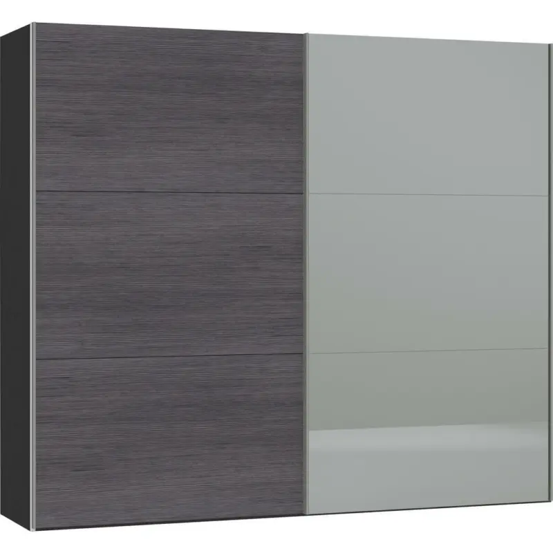 Schwebetürenschrank in Anthrazit, Schwarz