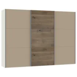 Schwebet&uuml;renschrank in Creme, Eichefarben, Hellbraun