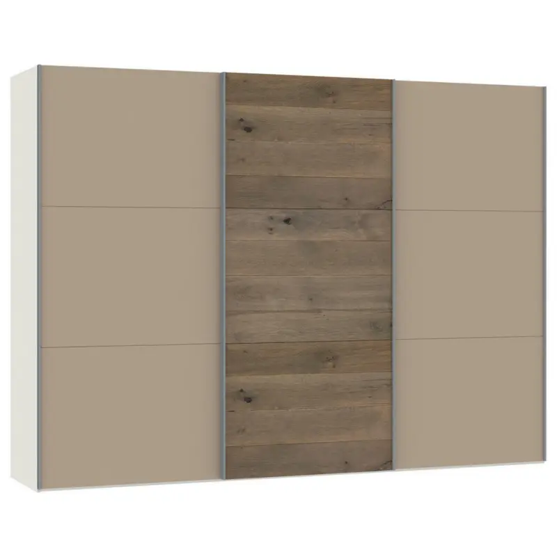 Schwebet&uuml;renschrank in Creme, Eichefarben, Hellbraun