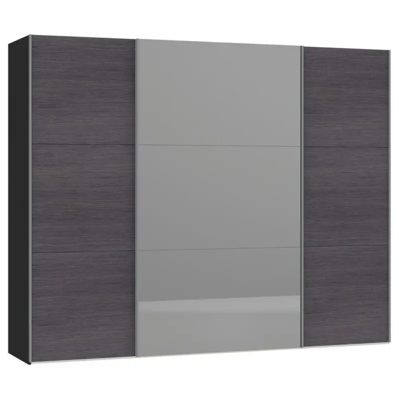 Schwebetürenschrank in Anthrazit, Schwarz