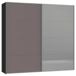 Schwebetürenschrank in Schwarz, Dunkelgrau