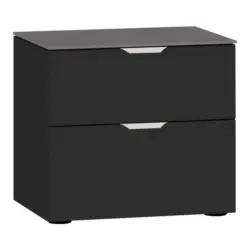 Nachtkästchen in Schwarz, Dunkelgrau