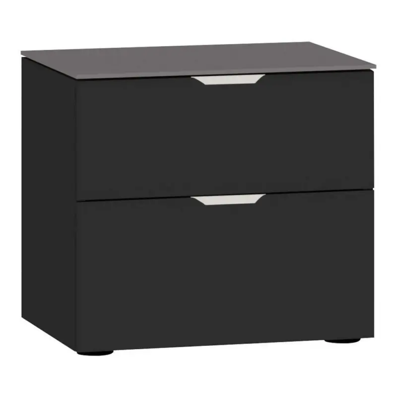 Nachtkästchen in Schwarz, Dunkelgrau