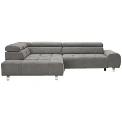 Ecksofa in Webstoff Dunkelgrau