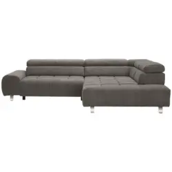 Ecksofa in Webstoff Dunkelgrau