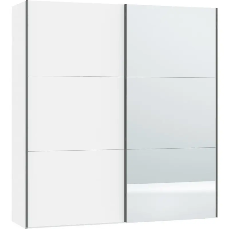 Schwebetürenschrank in Weiß, Weiß Hochglanz