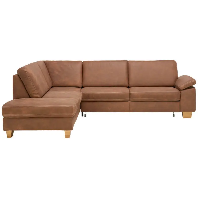 Ecksofa in Echtleder Braun