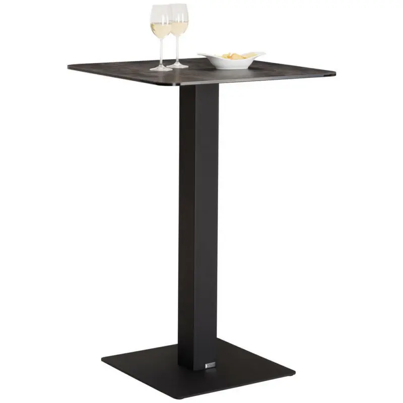 Bartisch in Metall, Glas, Keramik 70/70/105 cm
