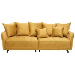 Bigsofa in Velours Gelb