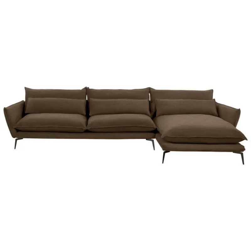 Ecksofa in Flachgewebe Braun