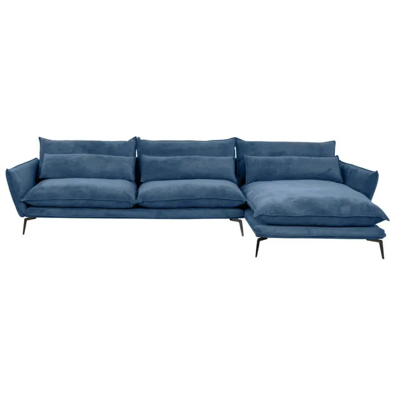 Ecksofa in Webstoff Blau
