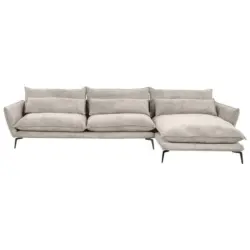 Ecksofa in Webstoff Beige