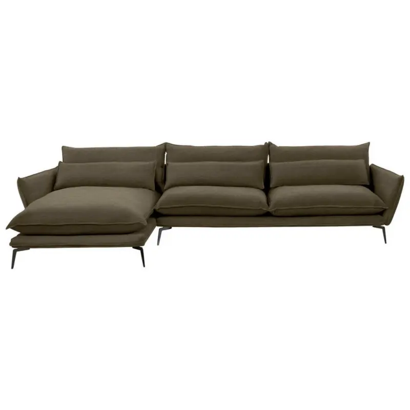 Ecksofa in Webstoff Braun