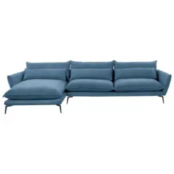 Ecksofa in Webstoff Blau