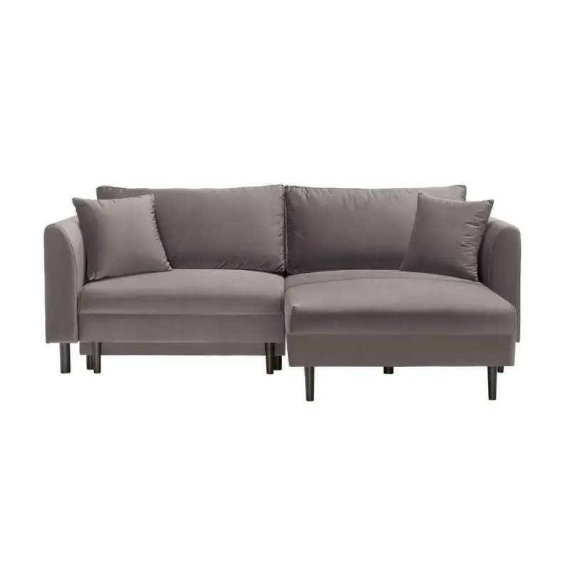 Ecksofa in Velours Grau