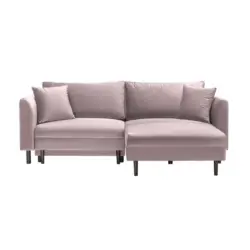 Ecksofa in Velours Rosa