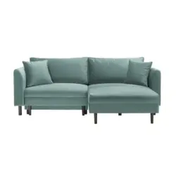 Ecksofa in Velours Mintgrün