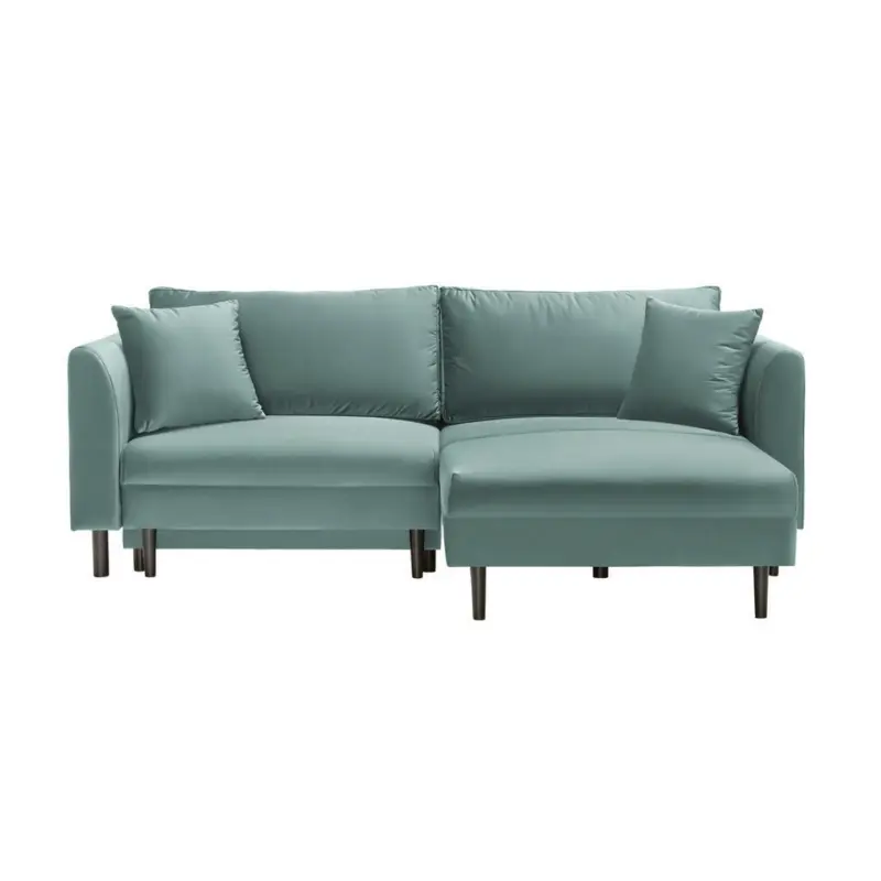 Ecksofa in Velours Mintgrün