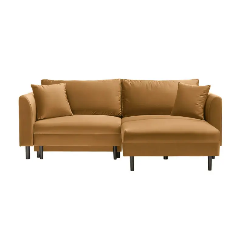 Ecksofa in Velours Gelb