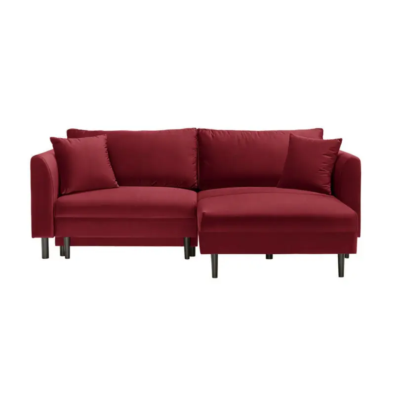 Ecksofa in Velours Rot