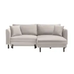 Ecksofa in Velours Creme