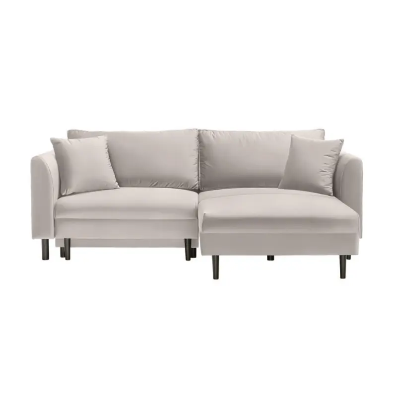 Ecksofa in Velours Creme