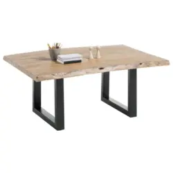 Couchtisch in Holz, Metall 110/70/45 cm