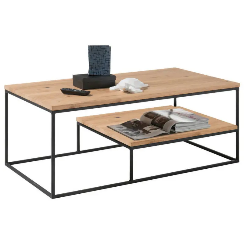 Couchtisch in Holz, Metall 110/60/42 cm