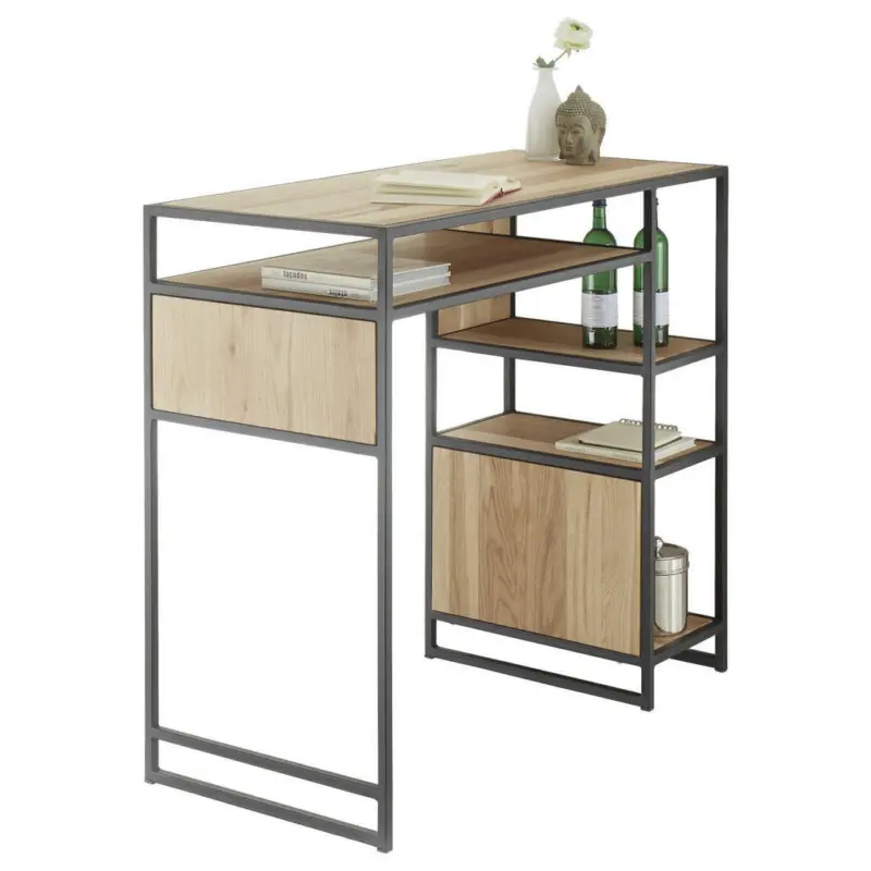 Bartisch in Holz, Metall 120/55/105 cm