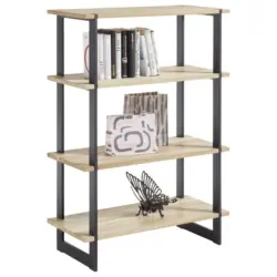 Regal 80/113/35 cm Schwarz, Eichefarben