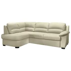 Ecksofa in Lederlook Beige