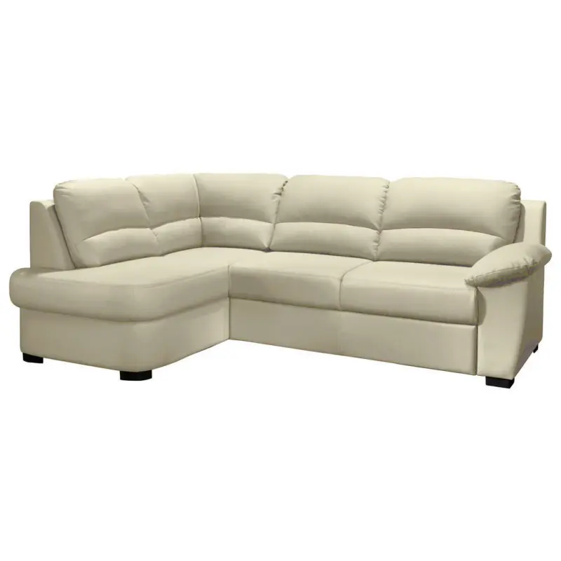 Ecksofa in Lederlook Beige