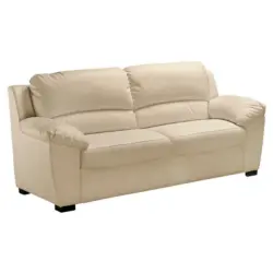 Dreisitzer-Sofa in Lederlook Beige