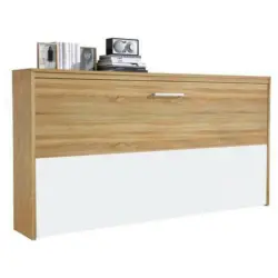 Schrankbett 90/200 cm Weiß, Eichefarben