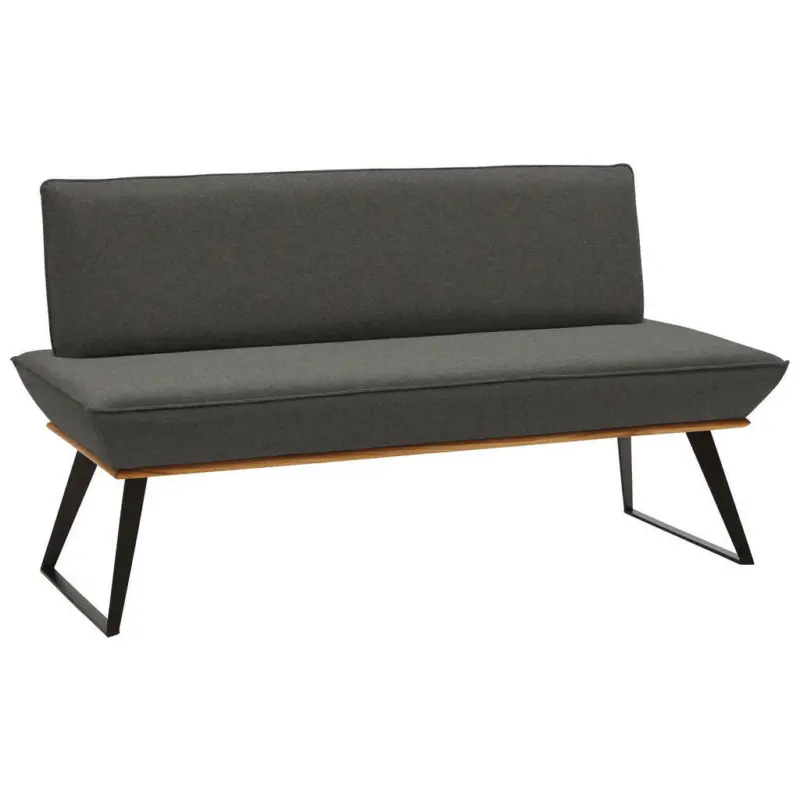 Sitzbank 140/87/64 cm in Schwarz, Eichefarben, Dunkelgrau