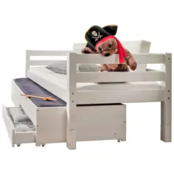 Ausziehbett 90/200 cm in Weiß