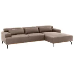 Ecksofa in Mikrofaser Braun