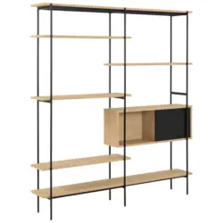 Regalelement 172,0/188,0/27,0 cm Schwarz, Eichefarben