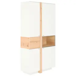 Vitrine in furniert Eiche Weiß, Eichefarben