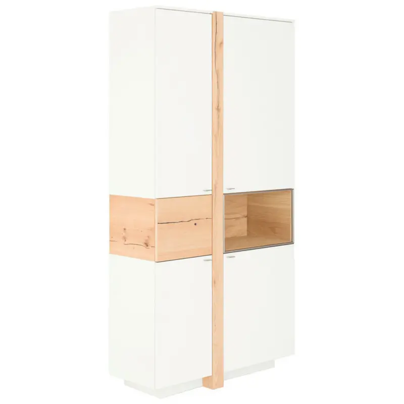 Vitrine in furniert Eiche Weiß, Eichefarben