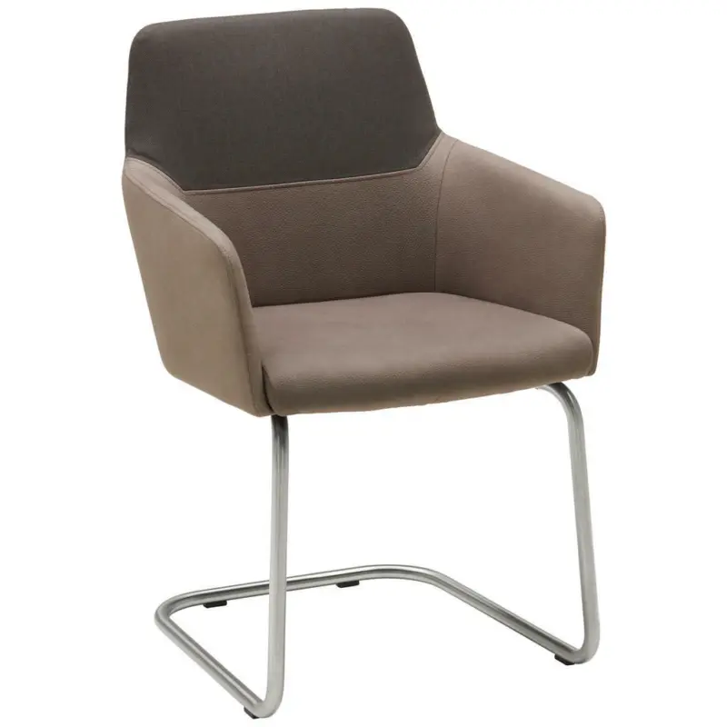 Armlehnstuhl in Stahl Flachgewebe, Mikrofaser