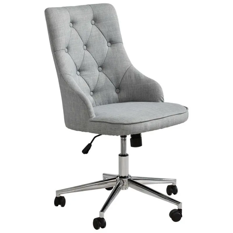 Drehstuhl in Webstoff Hellgrau