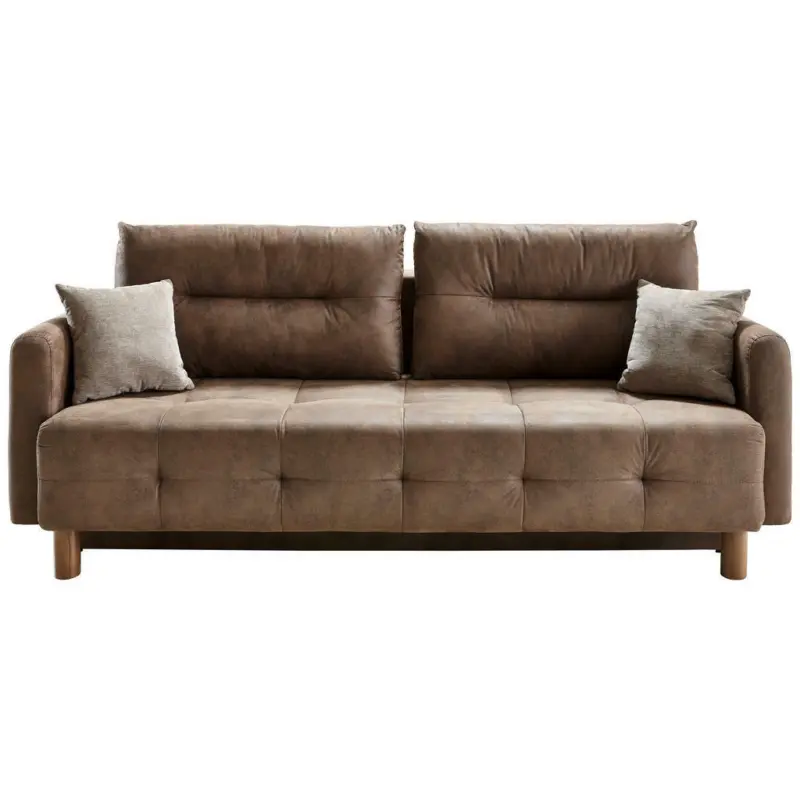 Schlafsofa in Mikrofaser Dunkelbraun
