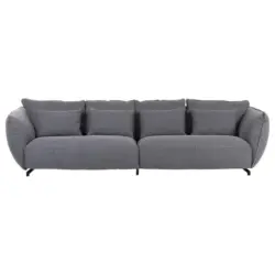Megasofa in Flachgewebe Grau